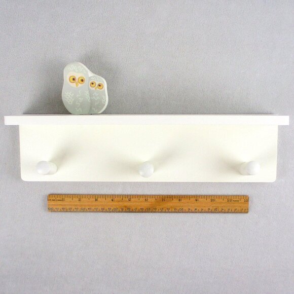IKEA Owl Wall Shelf and Hooks KLADE VANDRING White and Grey Vintage 1990s - Picture 2 of 10